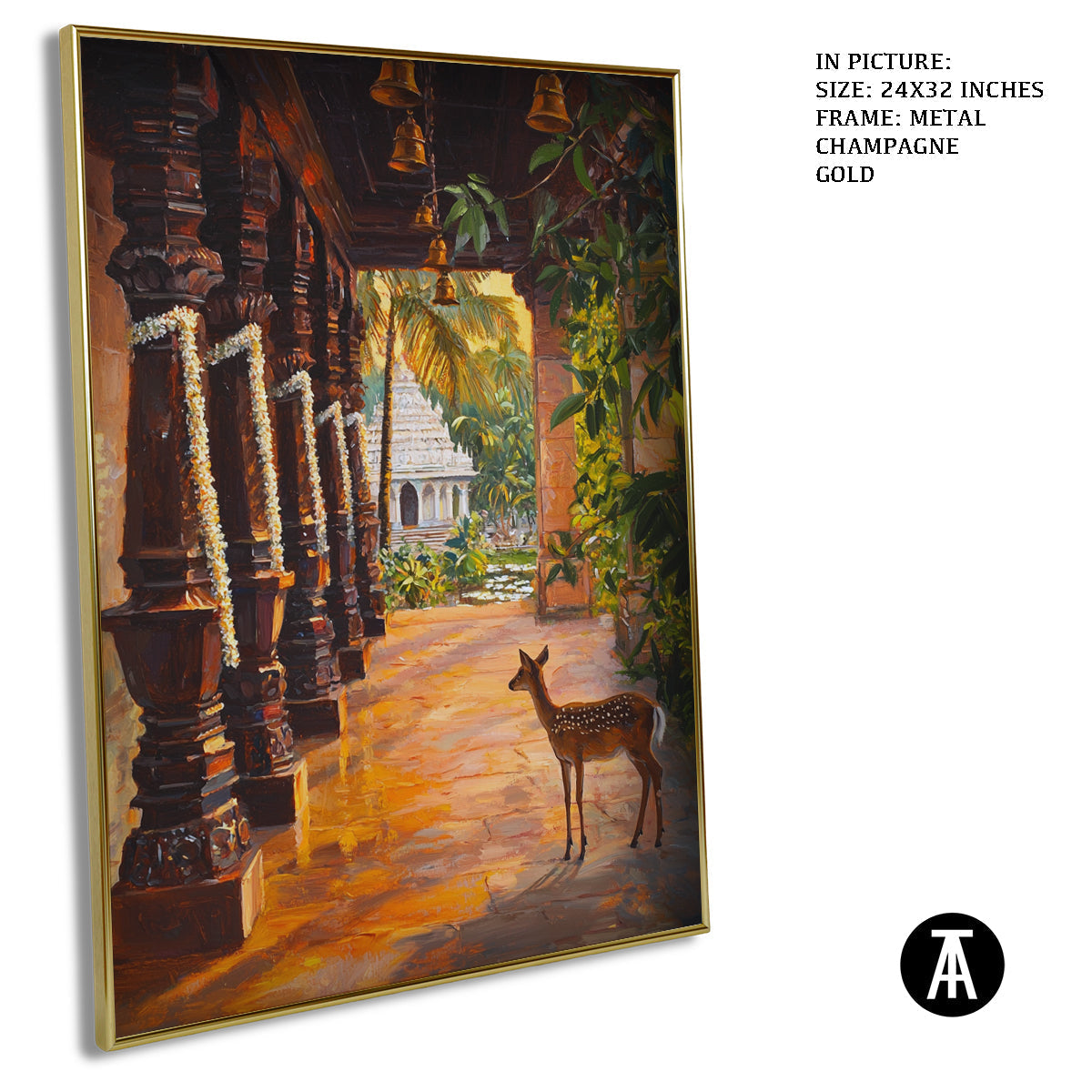 Artwork in Light Brown Frame