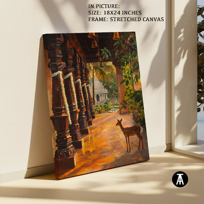 Artwork in Natural Wood Frame
