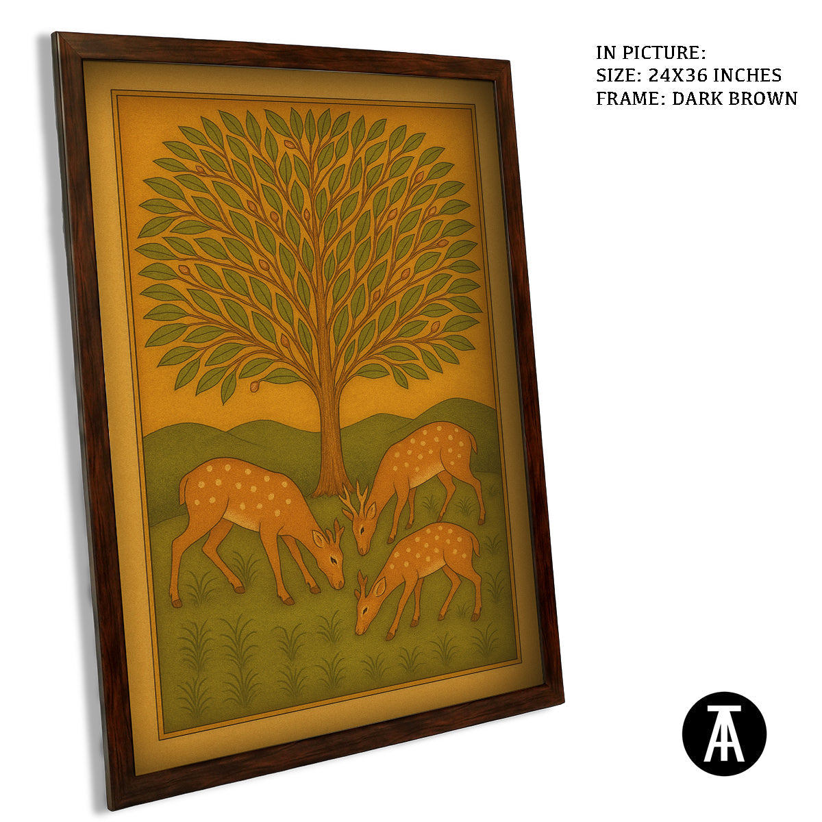 Artwork in Dark Brown Frame