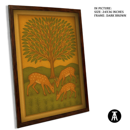 Artwork in Dark Brown Frame
