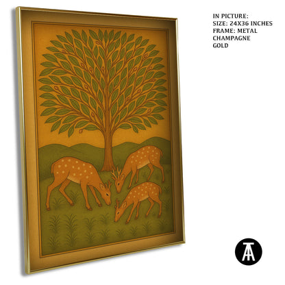 Artwork in Metal Champagne Gold Frame