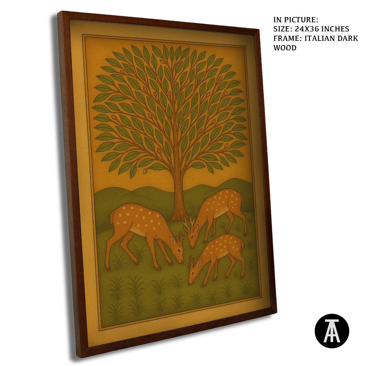 Artwork in Dark Wood Frame