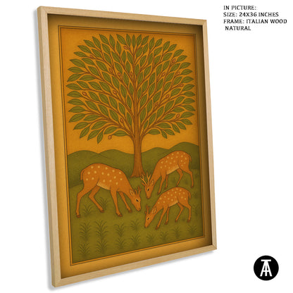 Artwork in Natural Wood Frame