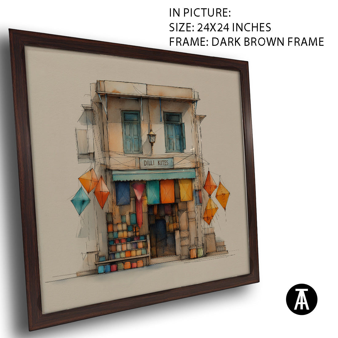 Artwork in Dark Brown Frame