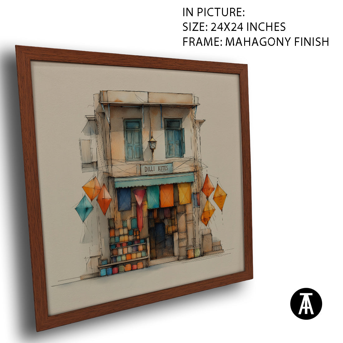 Artwork in Mahogany Finish Frame