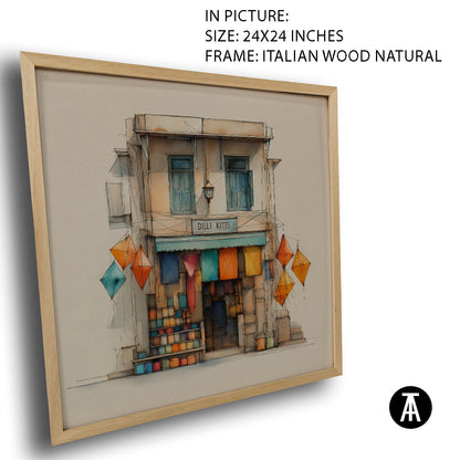 Artwork in Natural Wood Frame