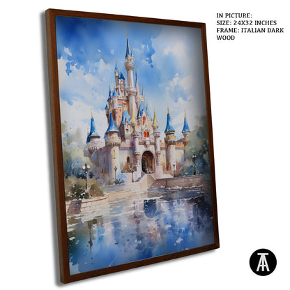 Artwork in Dark Wood Frame