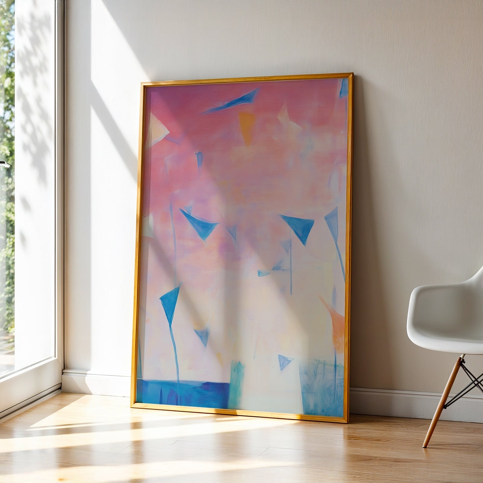 Abstract Art in a Lifestyle Setting Disturbed Pink by NYC Abstract