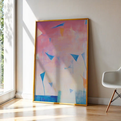 Abstract Art in a Lifestyle Setting Disturbed Pink by NYC Abstract