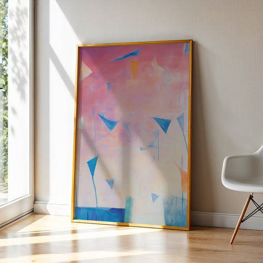 Abstract Art in a Lifestyle Setting Disturbed Pink by NYC Abstract