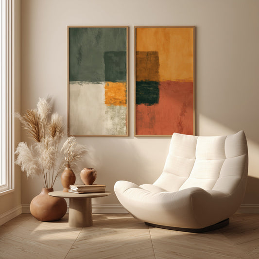 Bauhaus Abstract Painting in a Lifestyle Setting