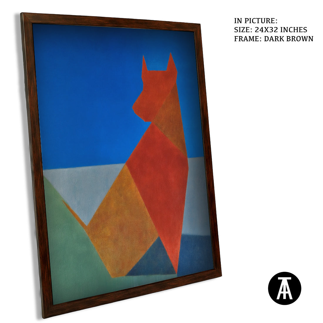 Artwork in Dark Brown Frame