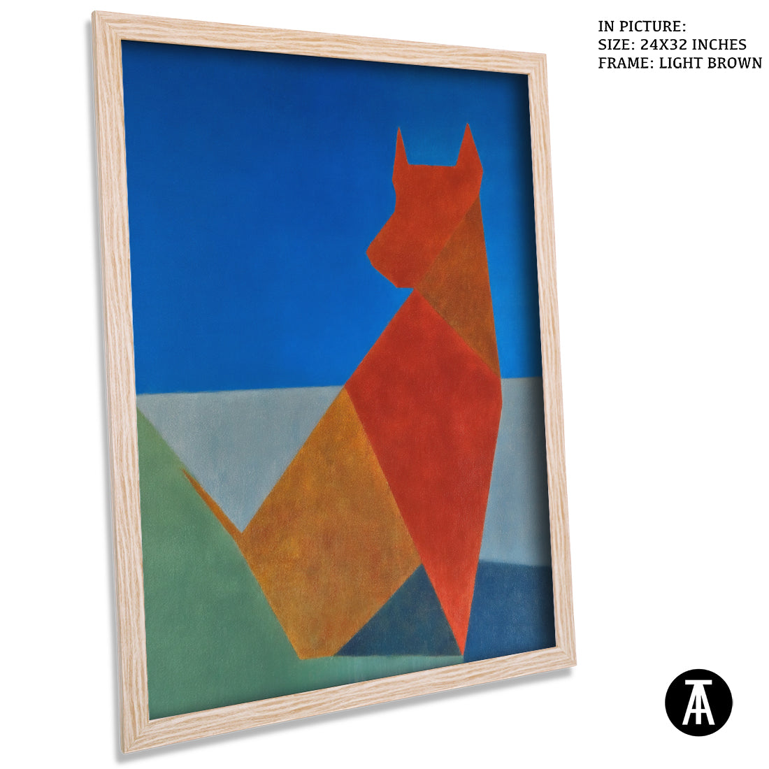 Artwork in Light Brown Frame