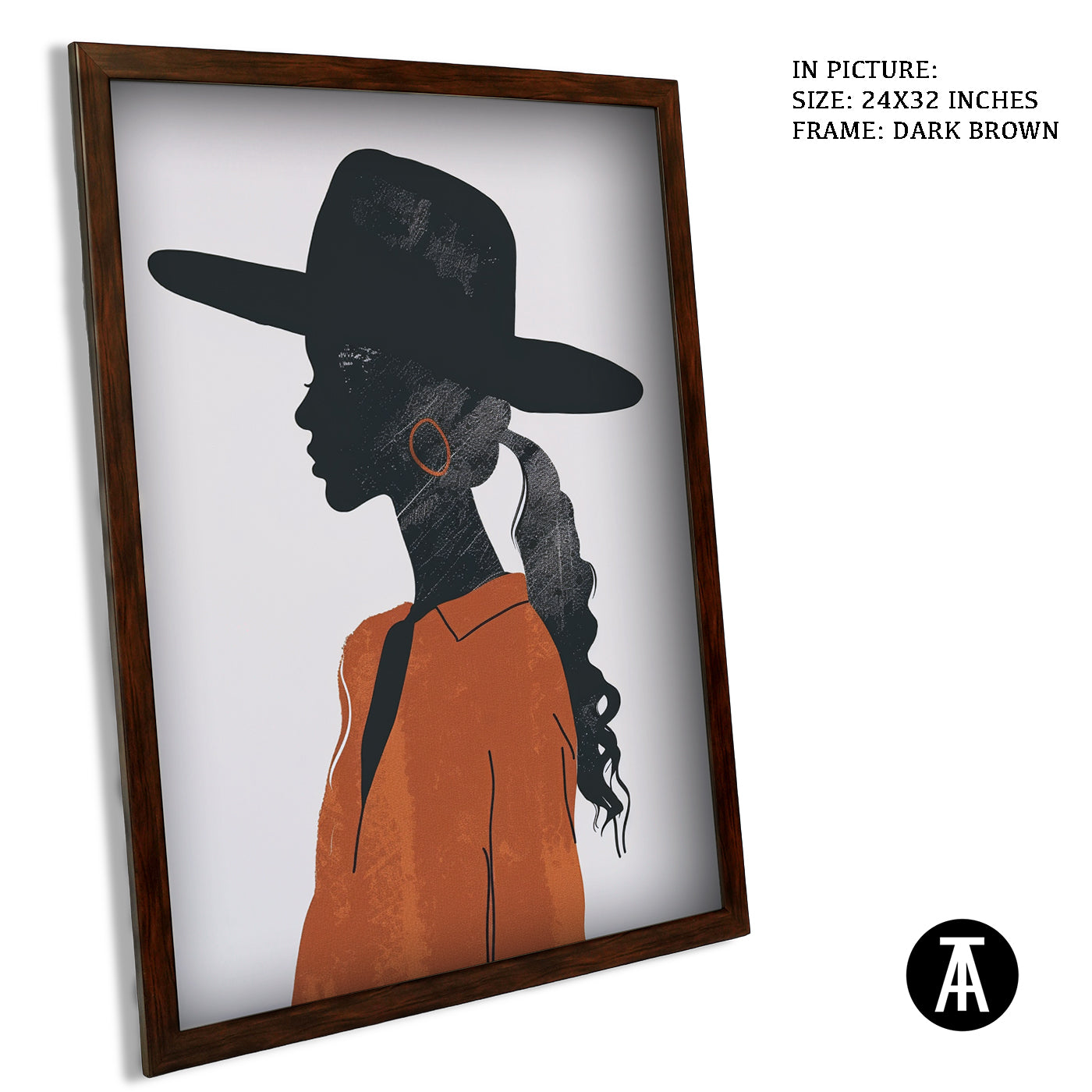 Artwork in Dark Brown Frame