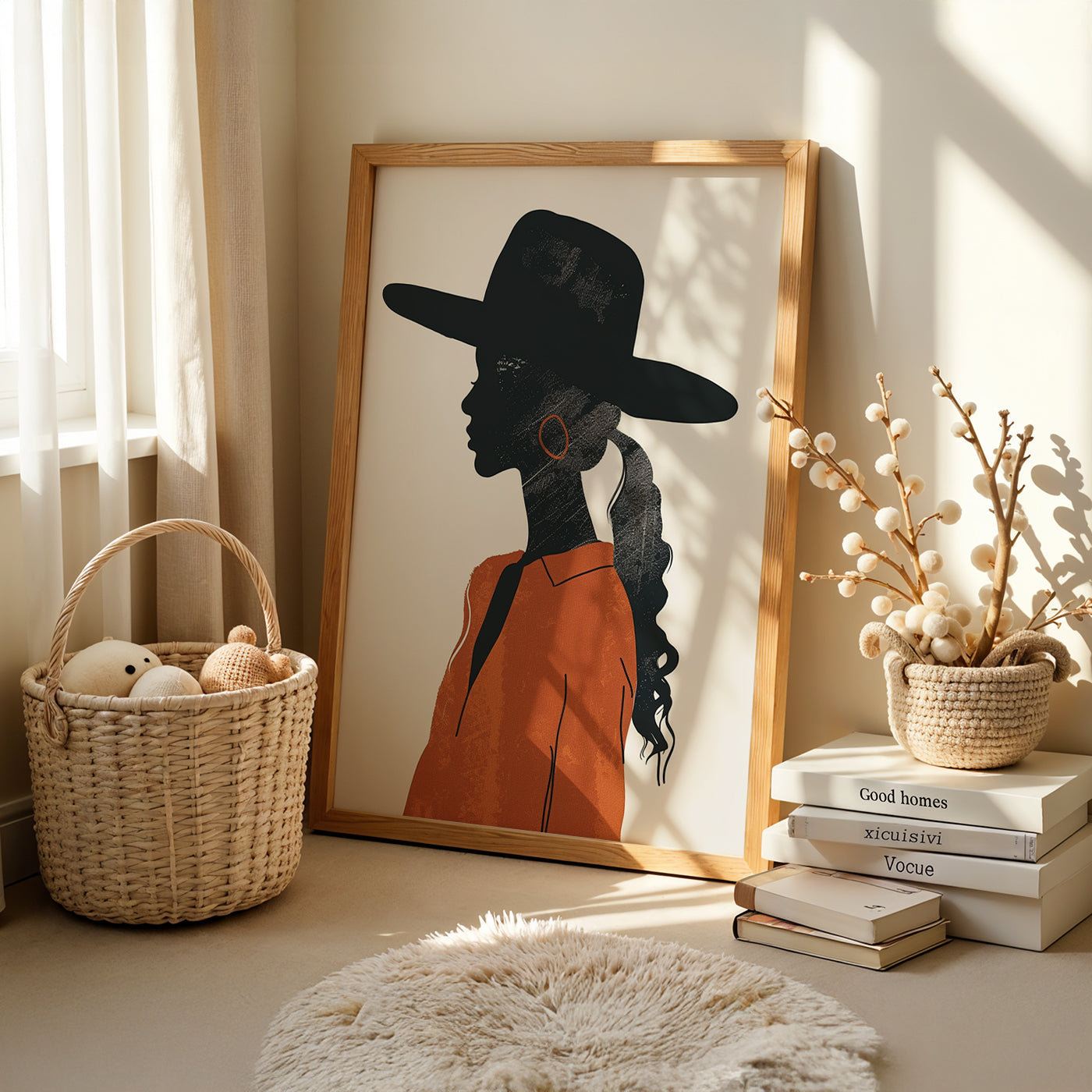 Boho Art Painting in a Lifestyle Setting