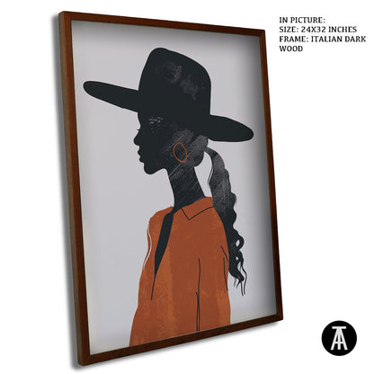 Artwork in Dark Wood Frame