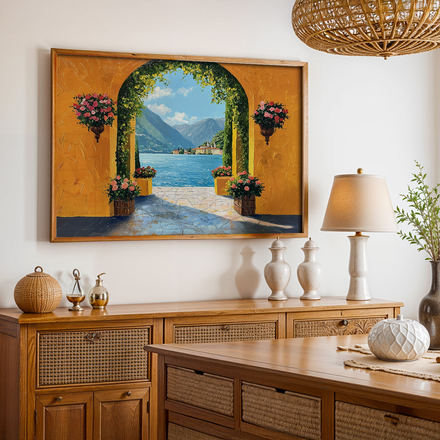 Swiss Alps Painting in a Lifestyle Setting