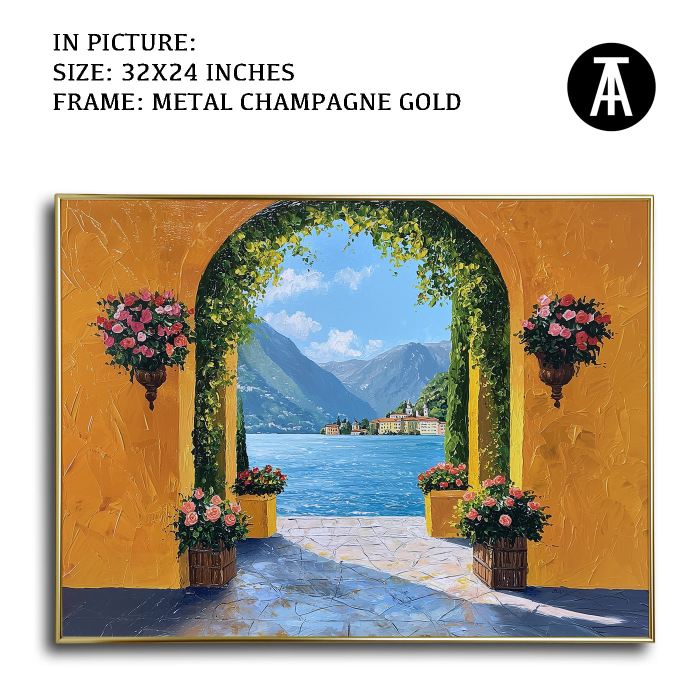 Artwork in Light Brown Frame