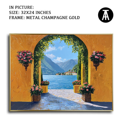 Artwork in Light Brown Frame