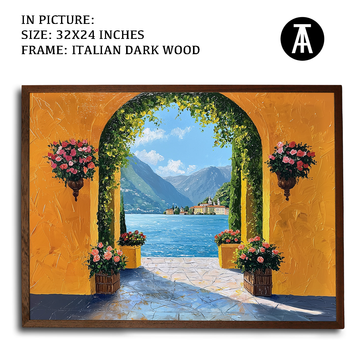 Artwork in Dark Wood Frame