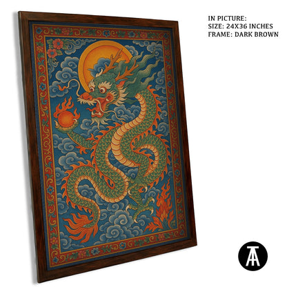 Artwork in Dark Brown Frame