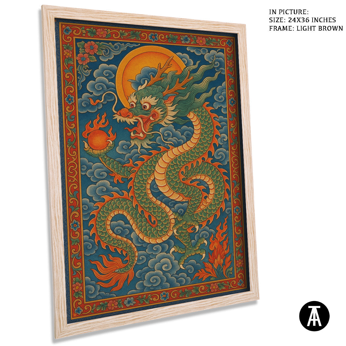 Artwork in Light Brown Frame