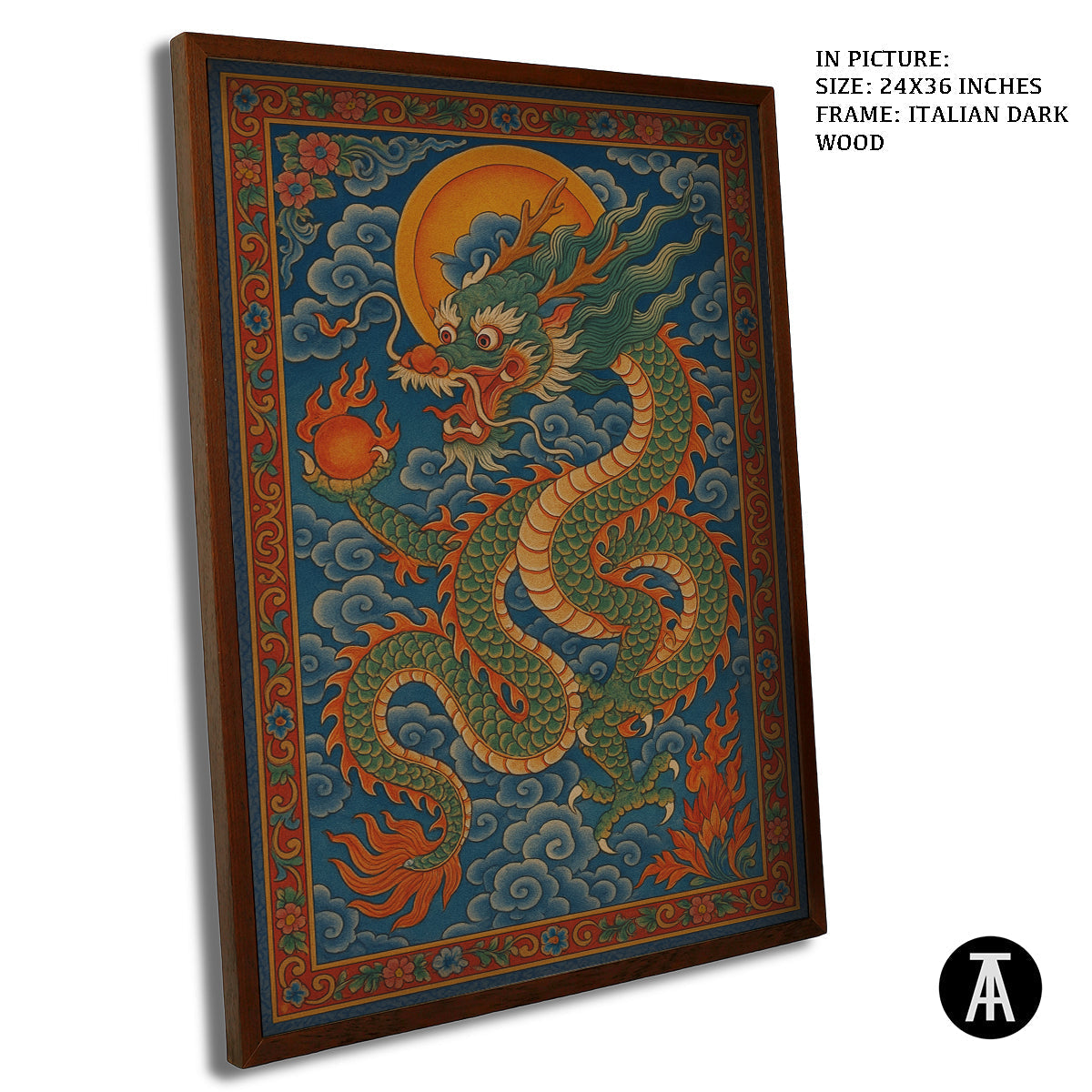 Artwork in Dark Wood Frame