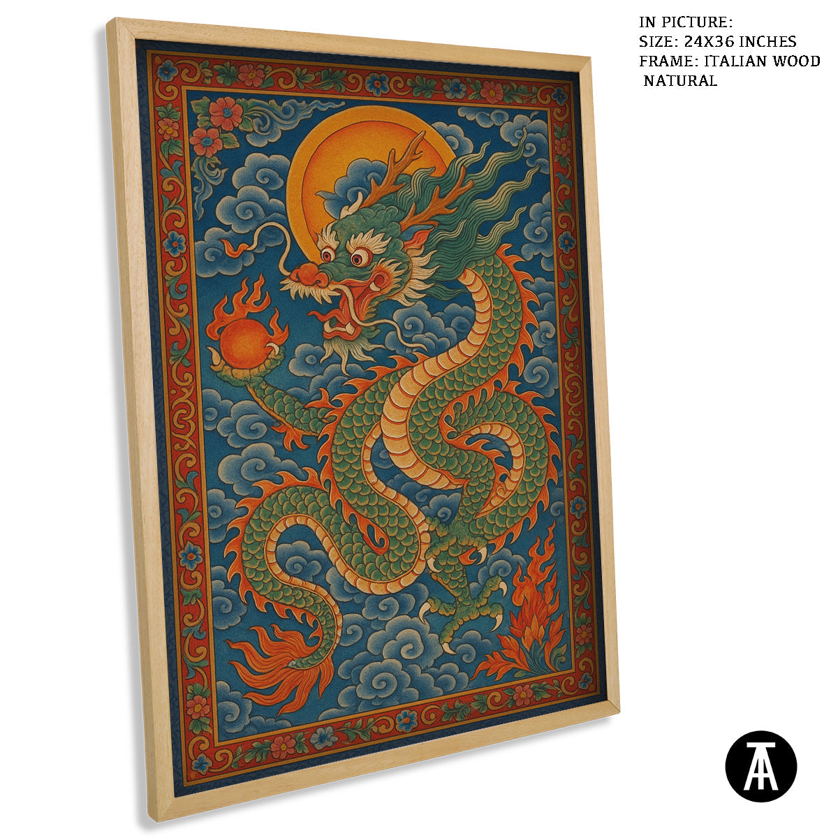 Artwork in Natural Wood Frame