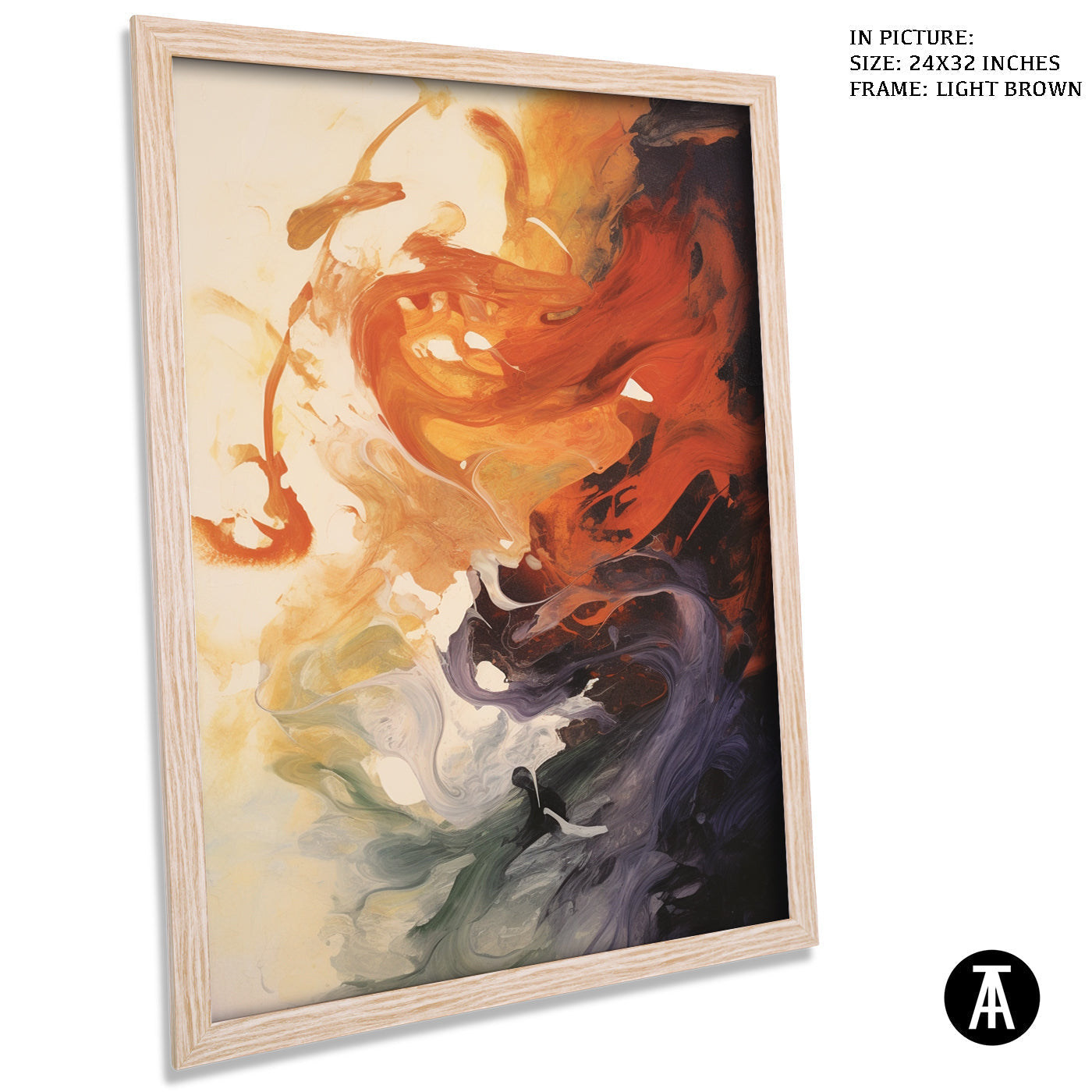 Artwork in Dark Brown Frame