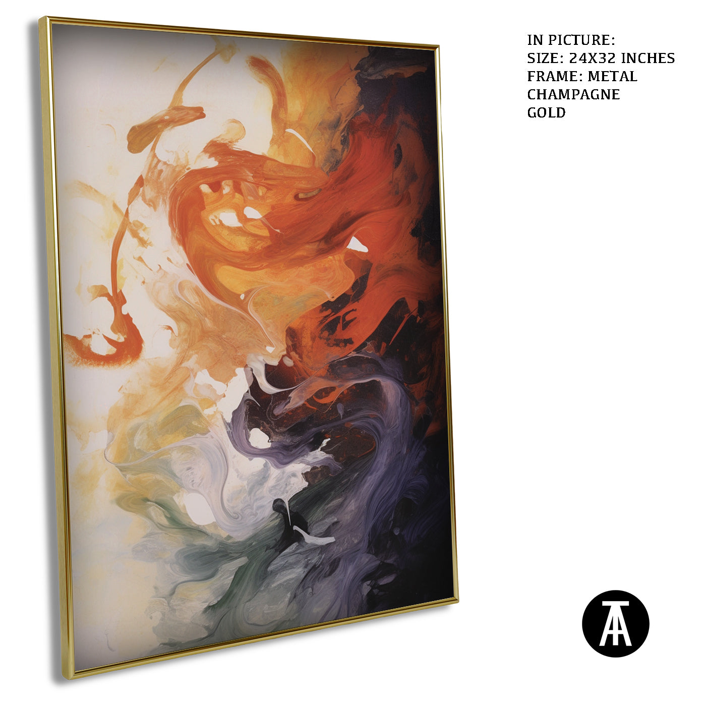 Artwork in Light Brown Frame