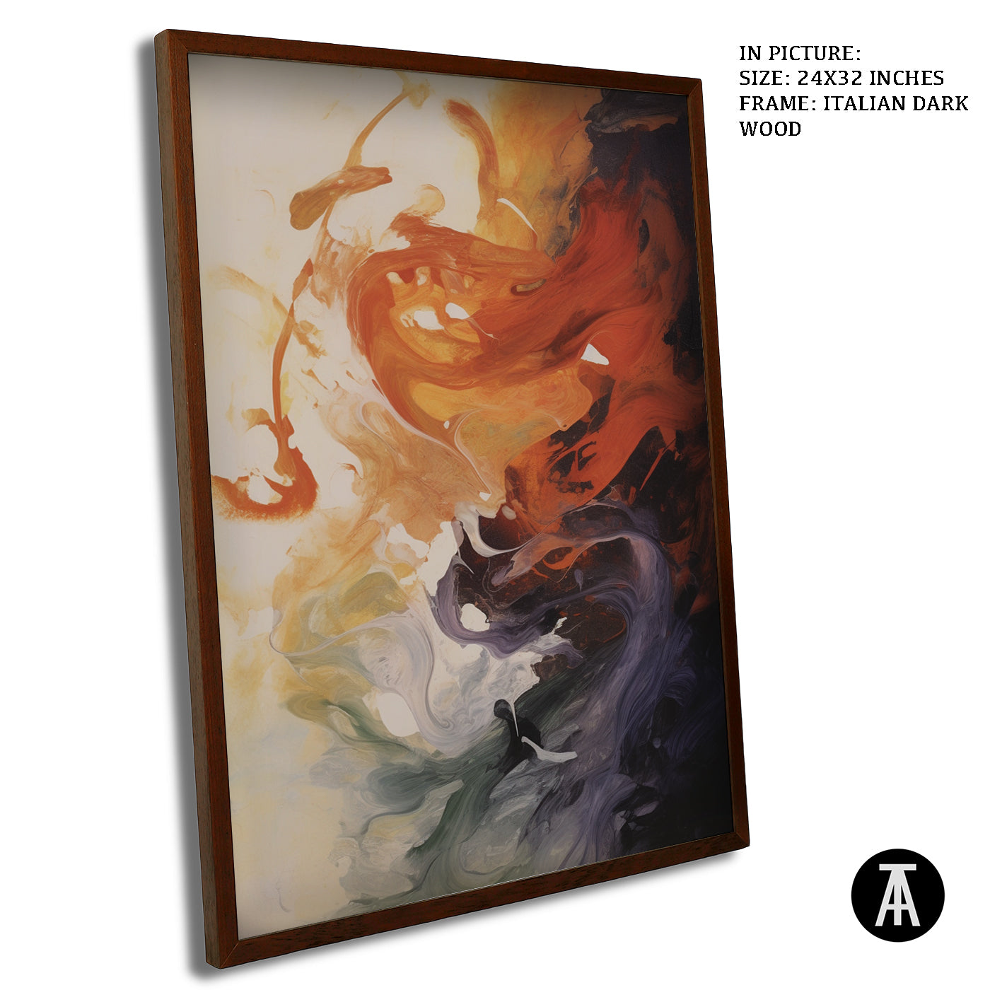Artwork in Dark Wood Frame