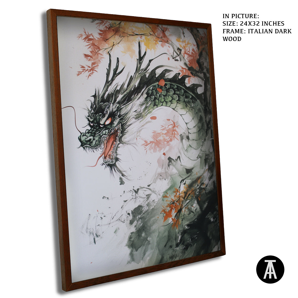 Artwork in Dark Wood Frame