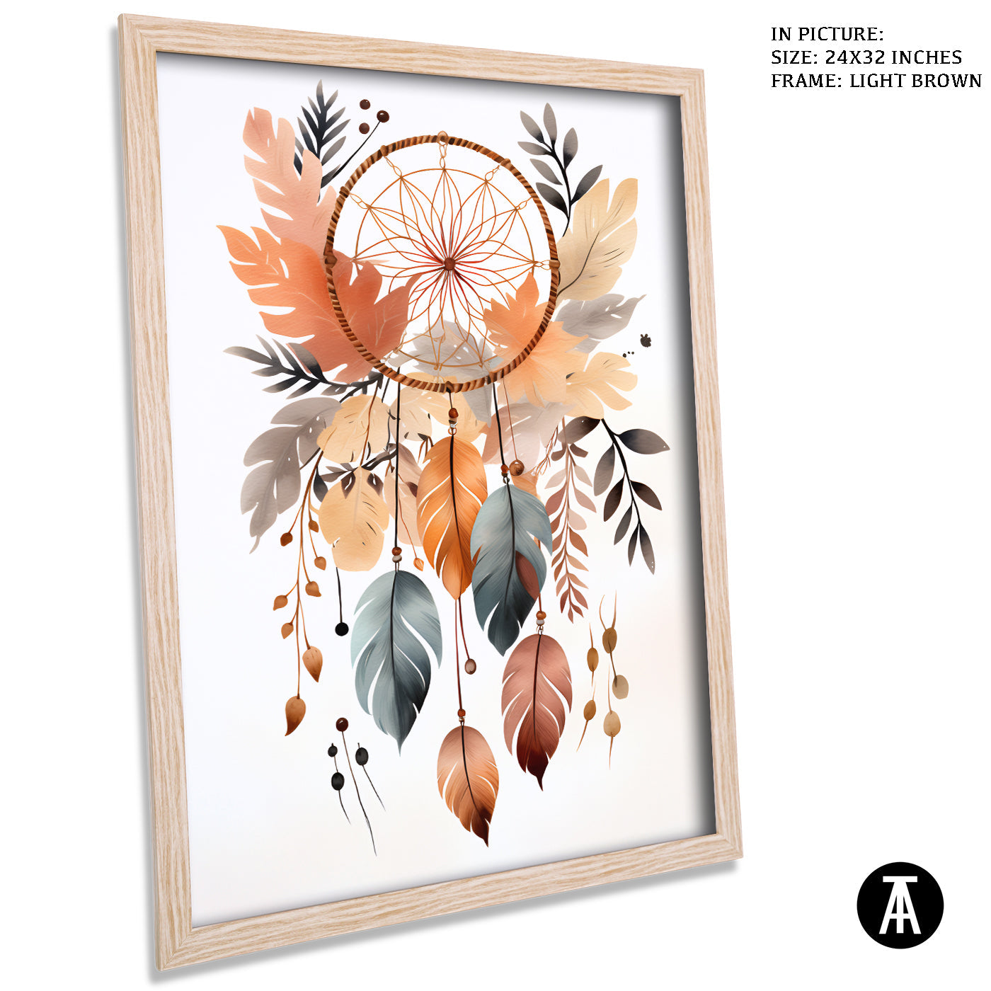 Artwork in Dark Brown Frame