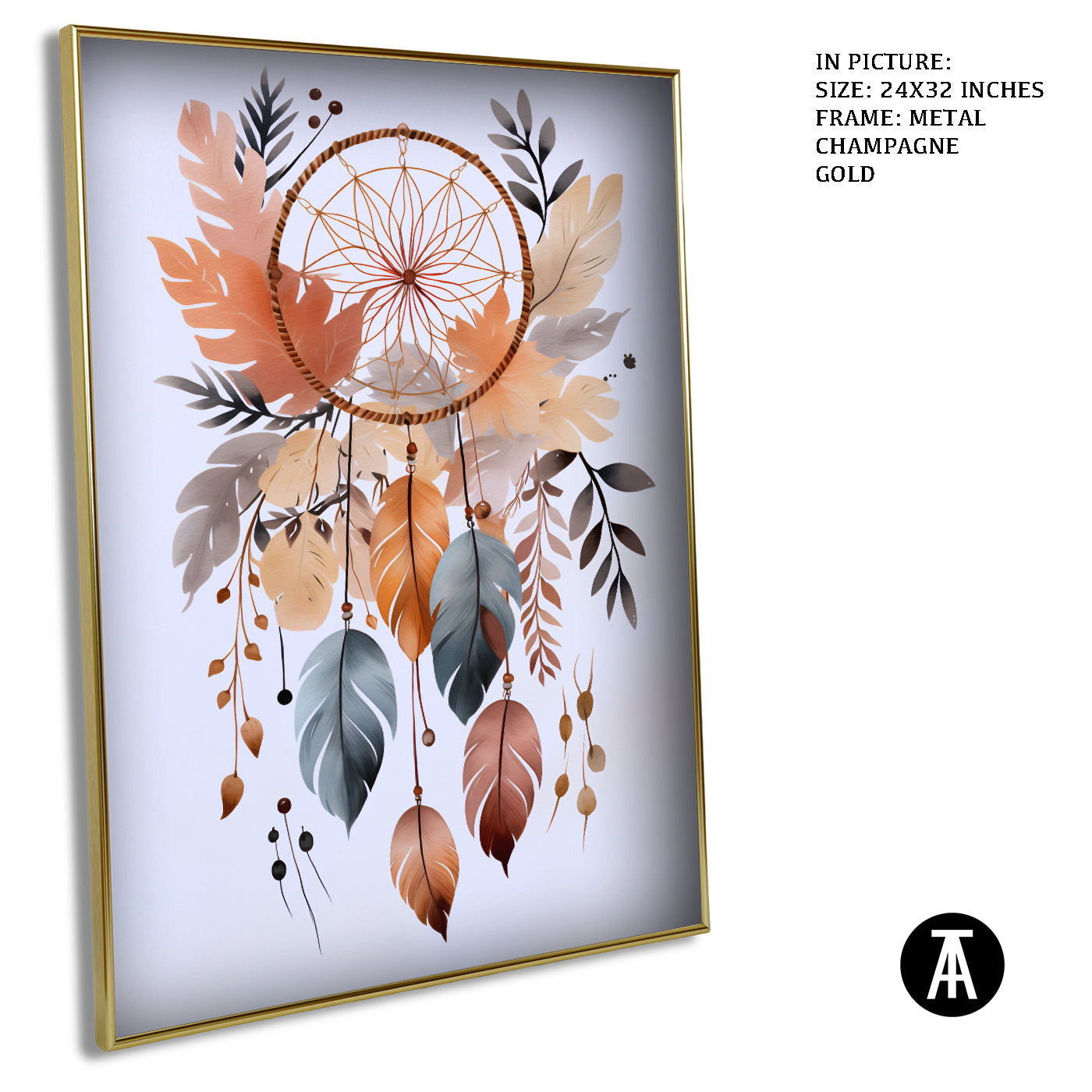 Artwork in Light Brown Frame
