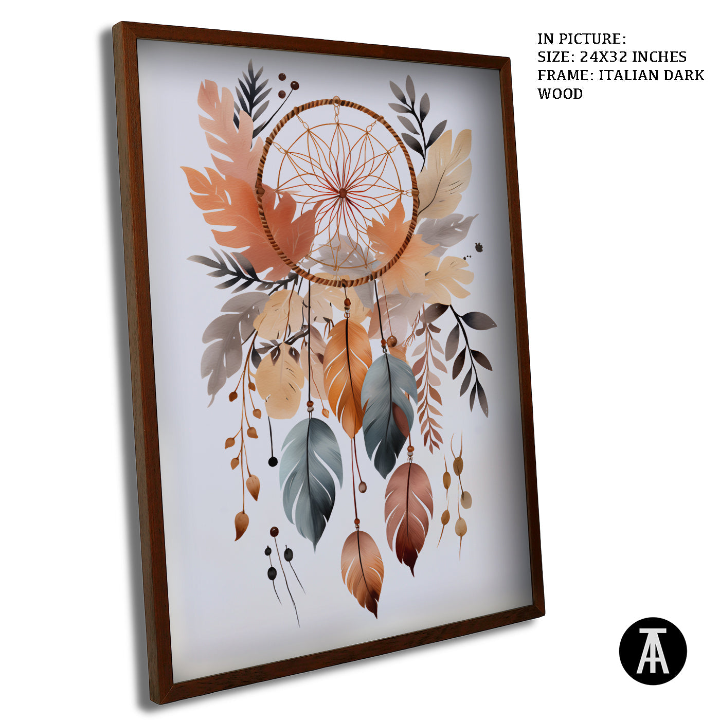 Artwork in Dark Wood Frame
