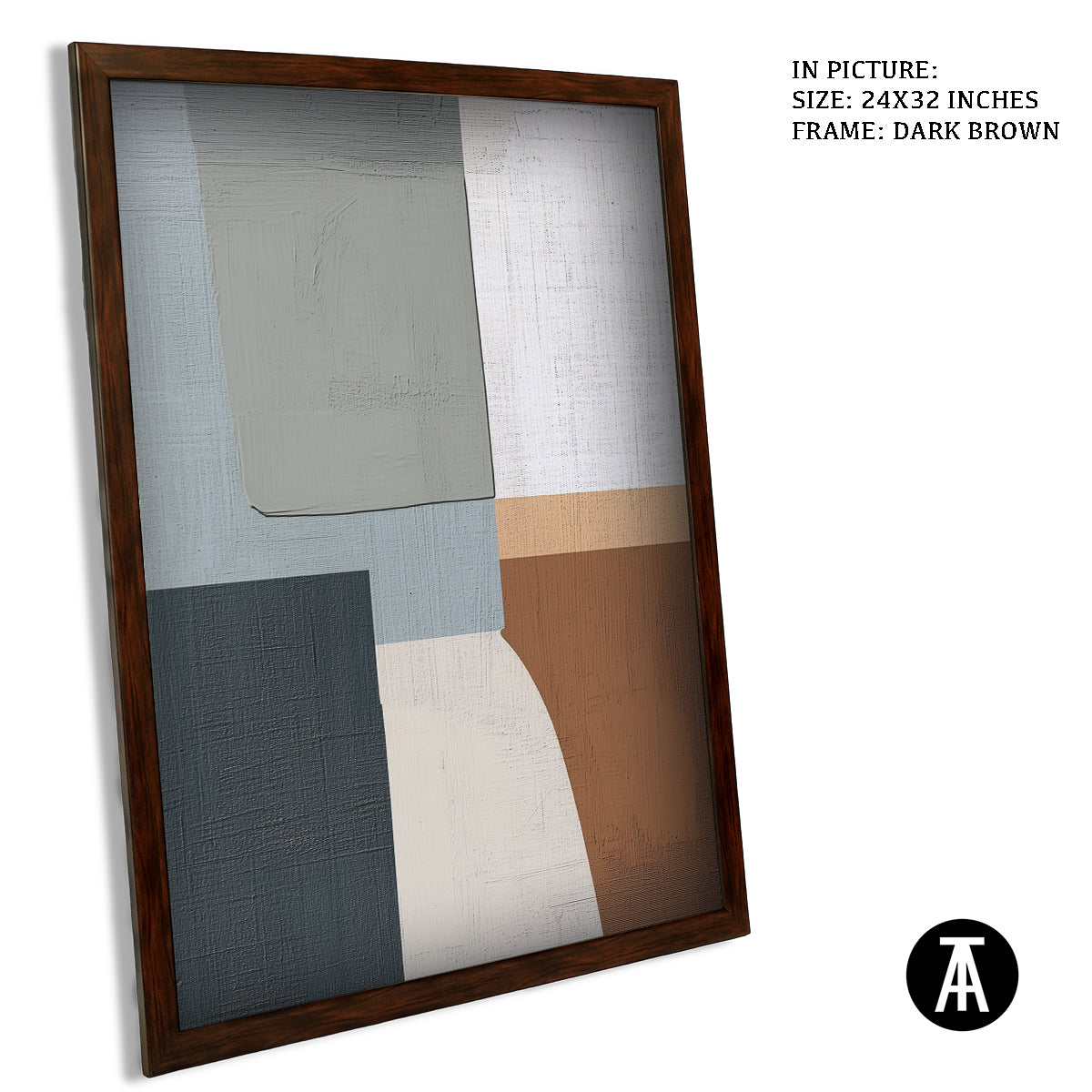 Sample Artwork in Dark Brown Frame