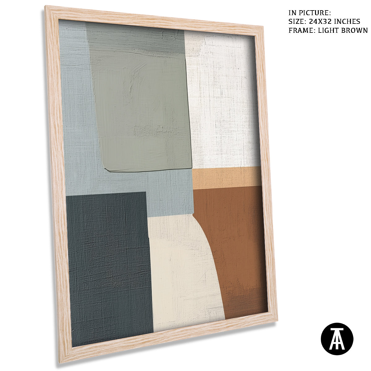 Sample Artwork in Light Brown Frame