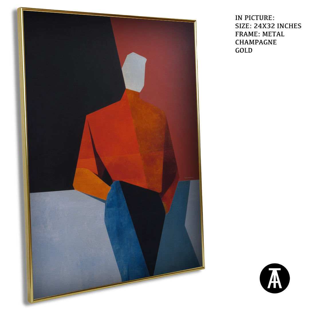 Artwork in Metal Champagne Gold Frame
