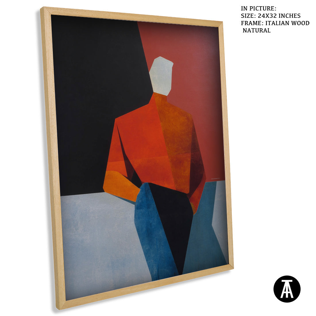 Artwork in Natural Wood Frame