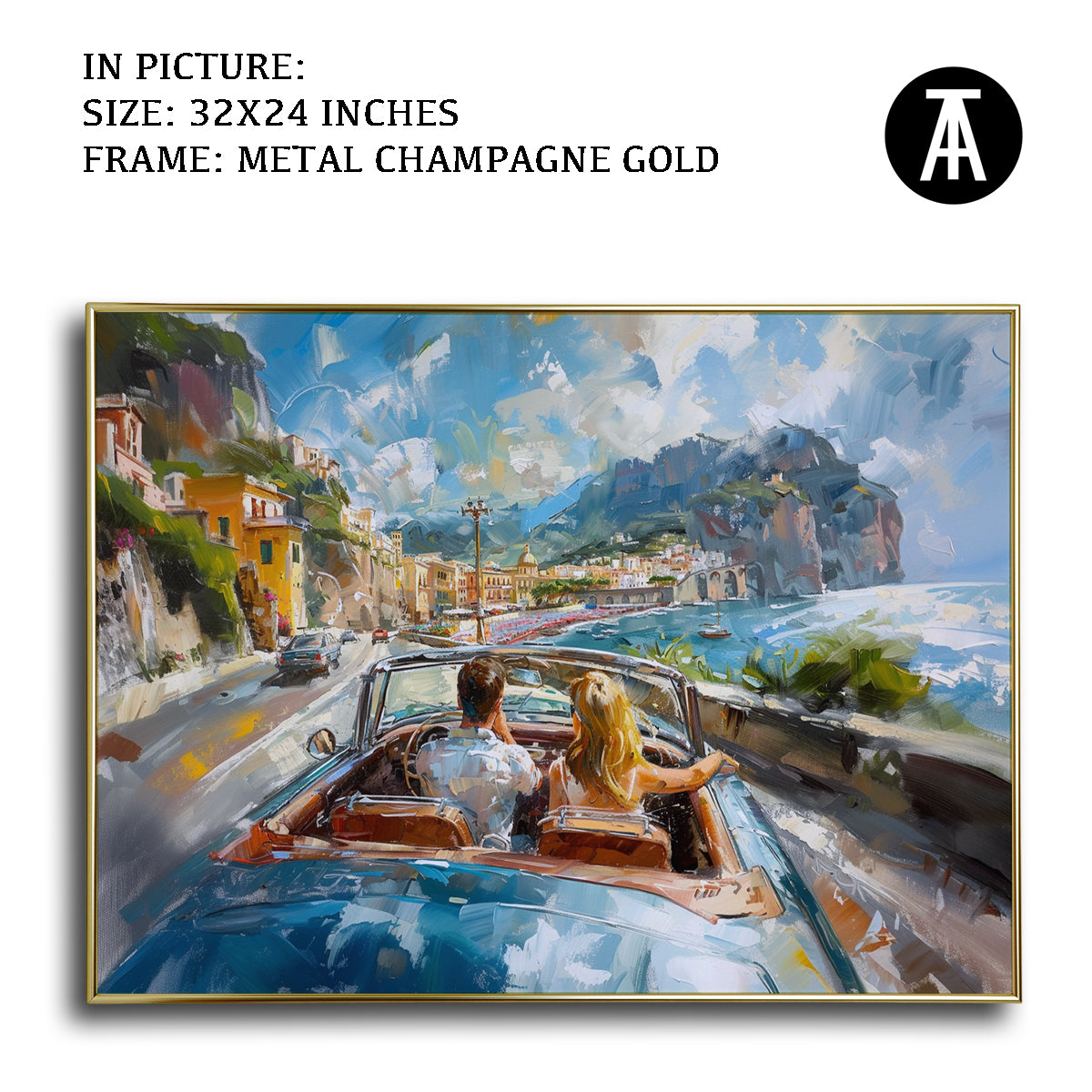 Artwork in Light Brown Frame
