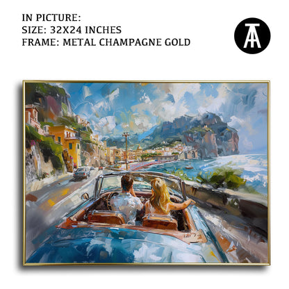 Artwork in Light Brown Frame