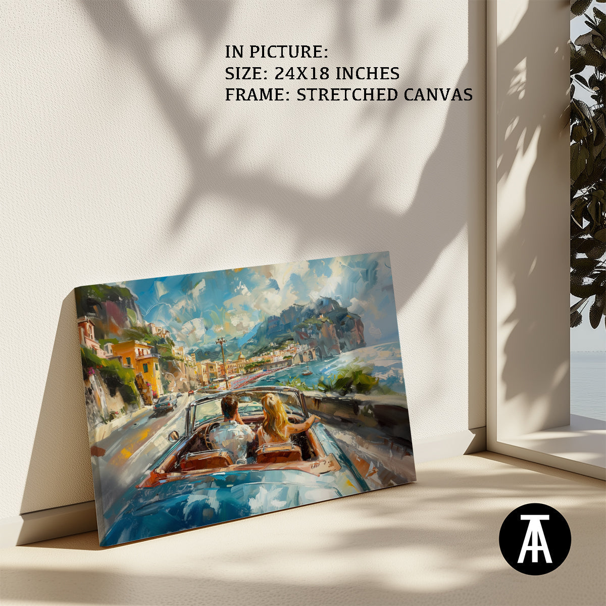 Artwork in Natural Wood Frame