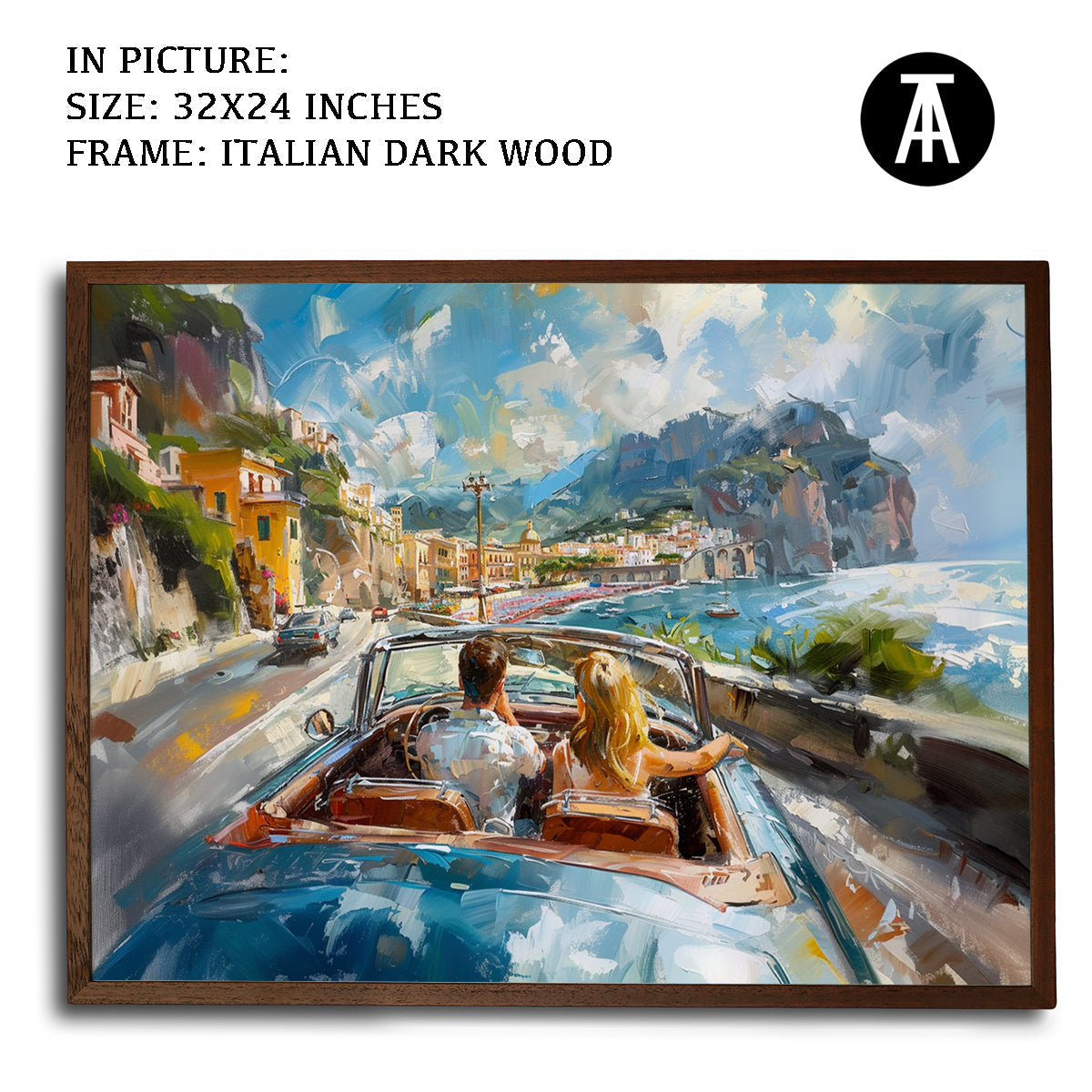 Artwork in Dark Wood Frame