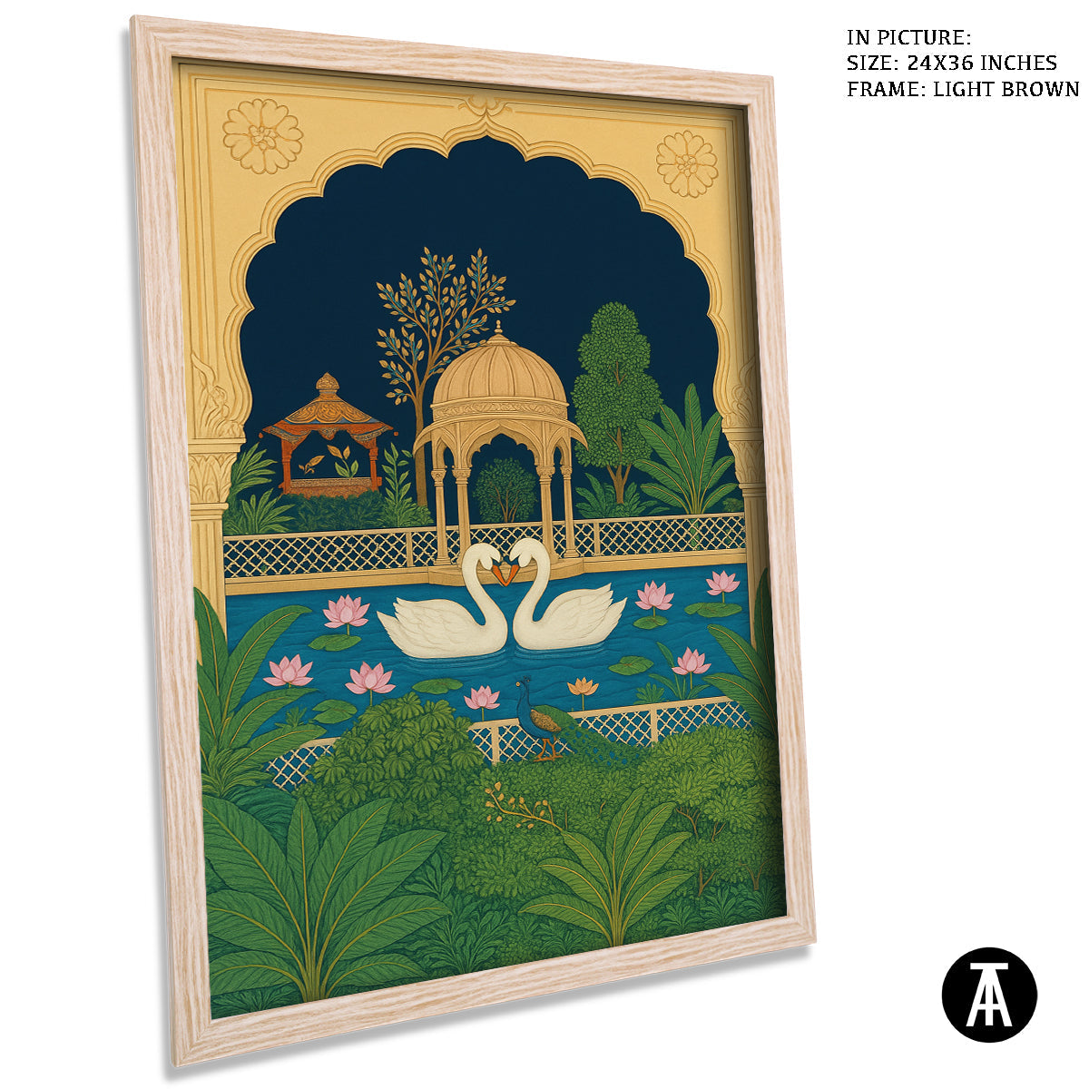 Artwork in Light Brown Frame