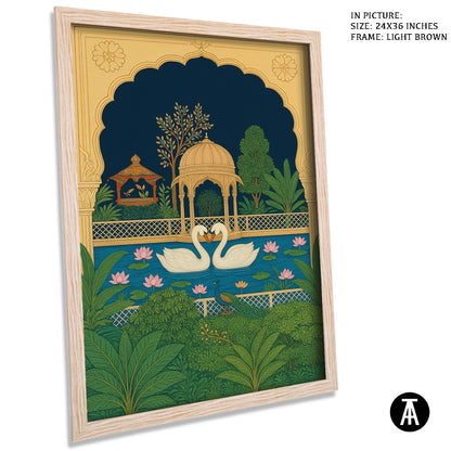 Artwork in Light Brown Frame