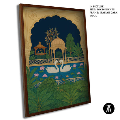 Artwork in Dark Wood Frame