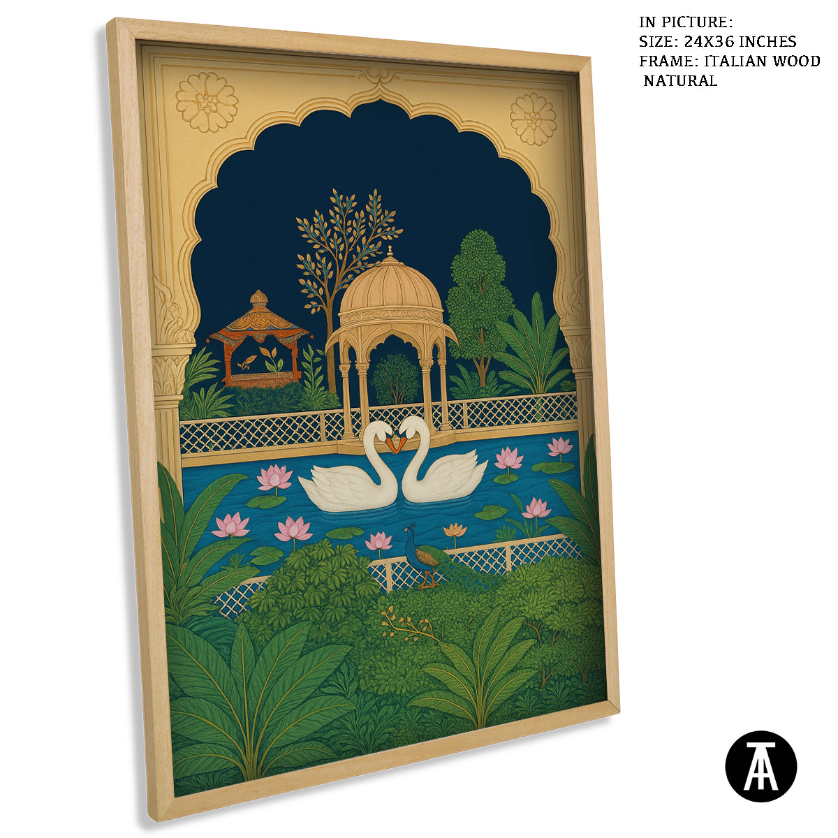 Artwork in Natural Wood Frame