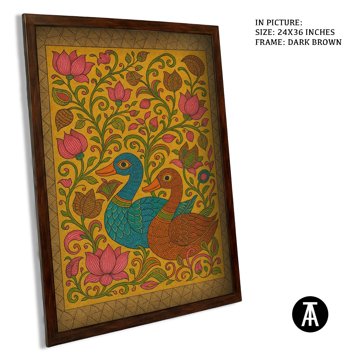 Artwork in Dark Brown Frame