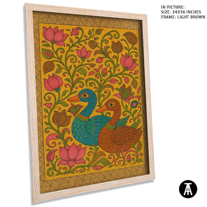 Artwork in Light Brown Frame
