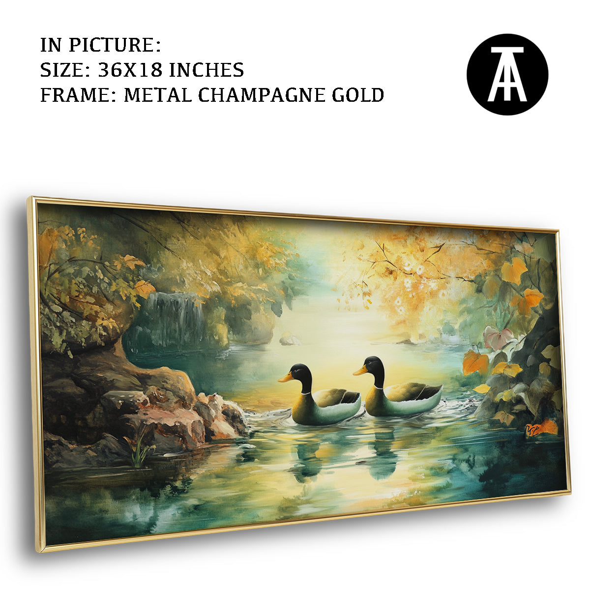 Artwork in Light Brown Frame